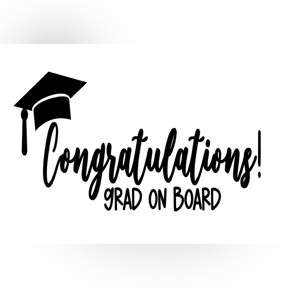Graduation Car Decal - Black